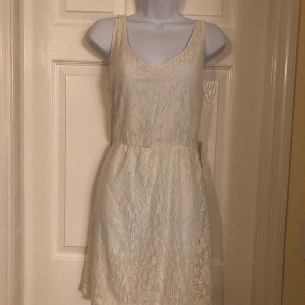 Charming Charlie’s cream lace dress